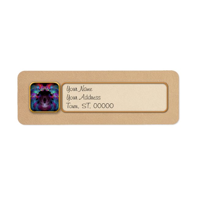 Fraktal - Kristus - Änglars vingar Returadress Etikett (Framsidan)