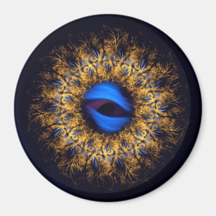 Fraktal mandala kungöga magnet