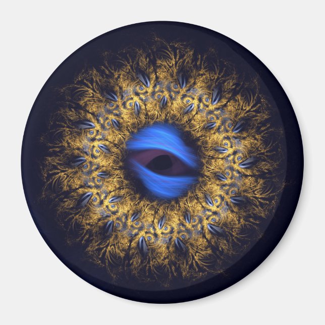 Fraktal mandala kungöga magnet (Framsidan)