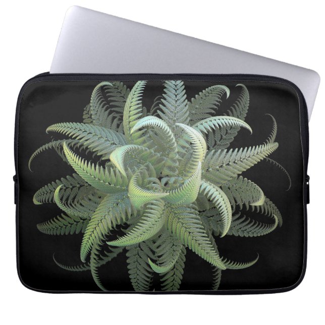 Fraktal Ormbunke Blommar Laptop Fodral (Framsidan)