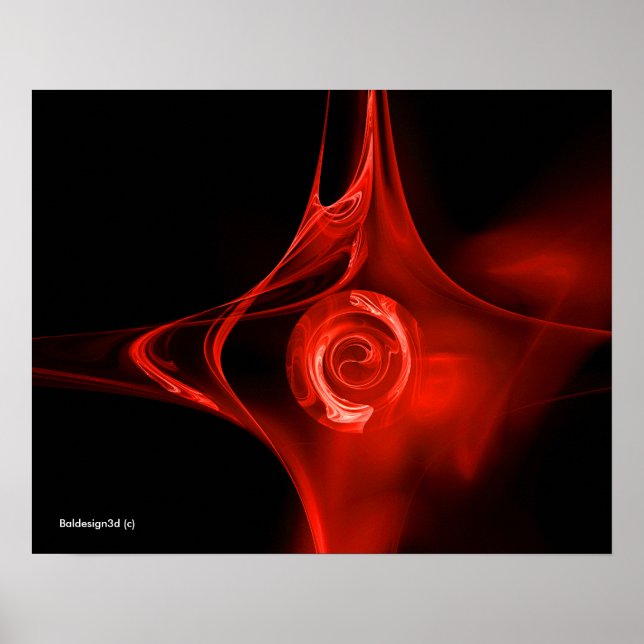 FRAKTAL ROS ,röd ,svart Poster (Framsidan)