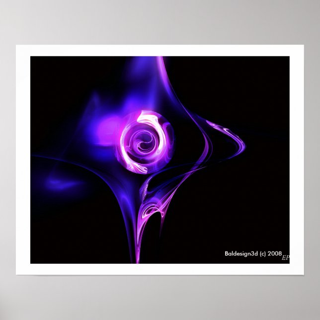 FRAKTAL ROS , rosa blå Poster (Framsidan)