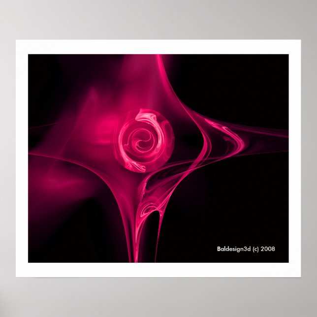 FRAKTAL ROS , rosa fuchsia Poster (Framsidan)