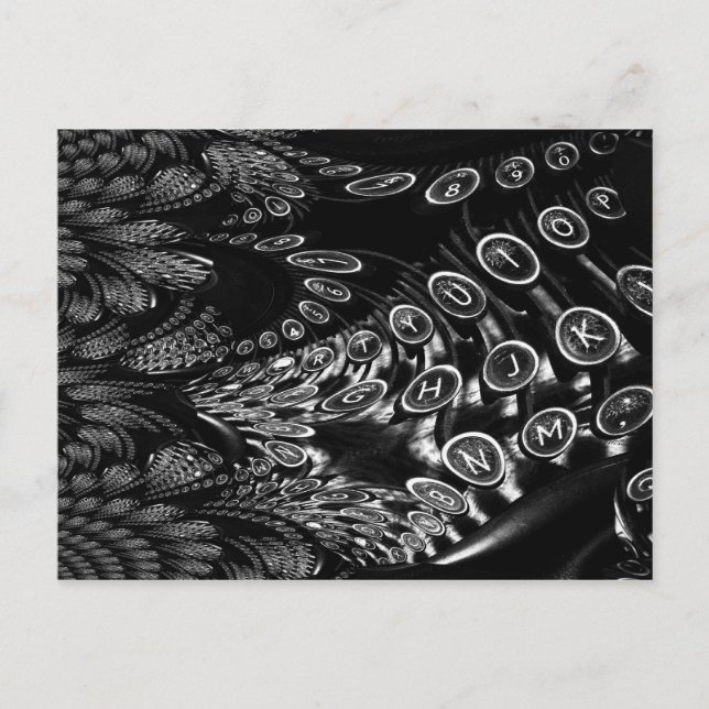 Fraktal skrivmaskin vykort (Framsida)