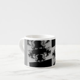 Fraktal trädgård grå espressomugg
