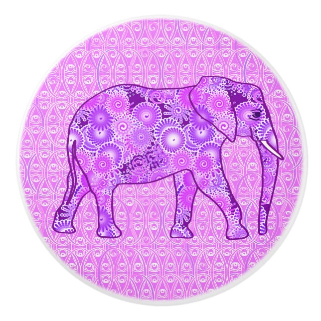 Fraktal virvel elefant - lila och orkidé knopp (Framsidan)