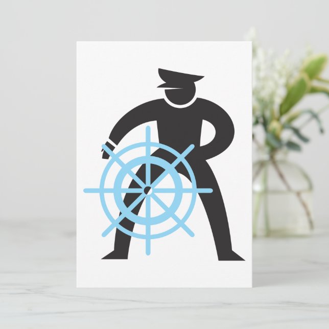 Fraktasens kapten vid Helm Inbjudningar (Stående Fram)