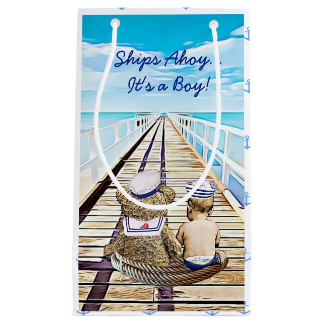 Fraktaser Ahoy, det är en pojke, nautisk babystöta (Framsidan)
