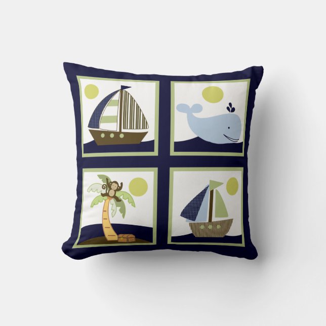 Fraktaser Ahoy Mate/Nautical Personlig Pillow Kudde (Framsida)
