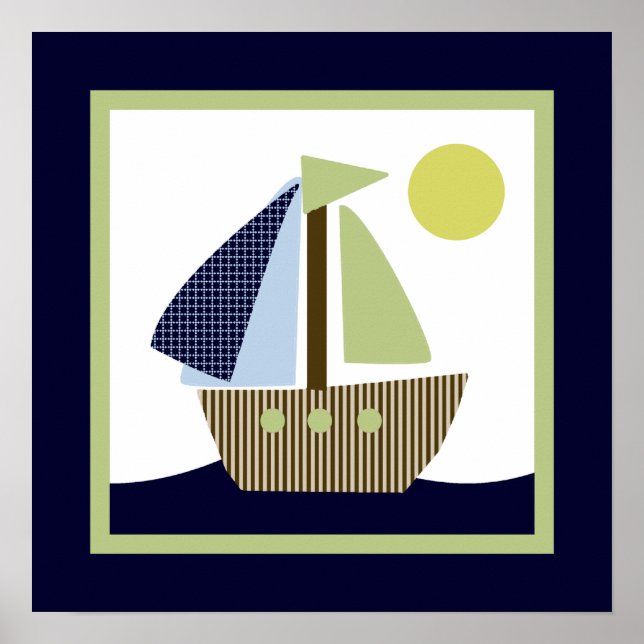 Fraktaser Ahoy Mate/Nautical/Whale 2 Wall Art Post Poster (Framsidan)