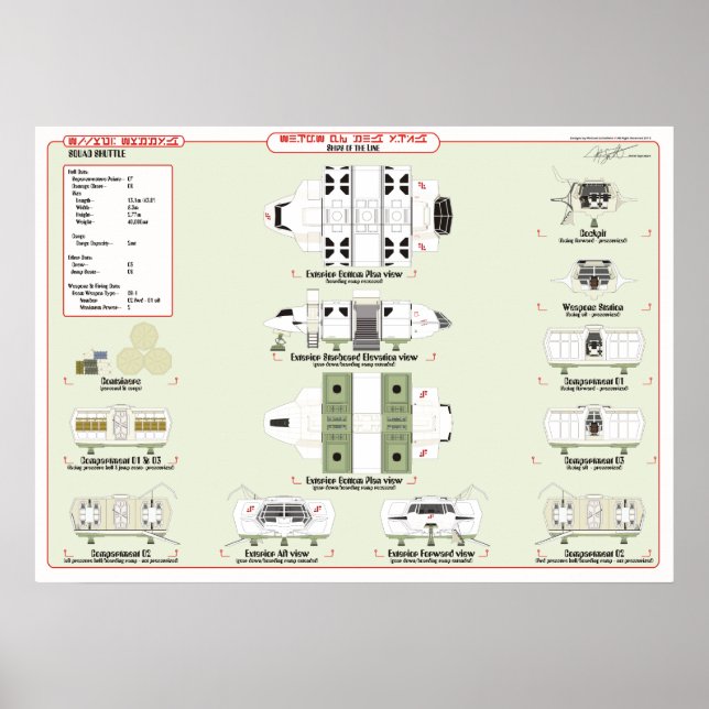 Fraktaser av flottan: Kvadratisk skyttel Ref. Diag Poster (Framsidan)
