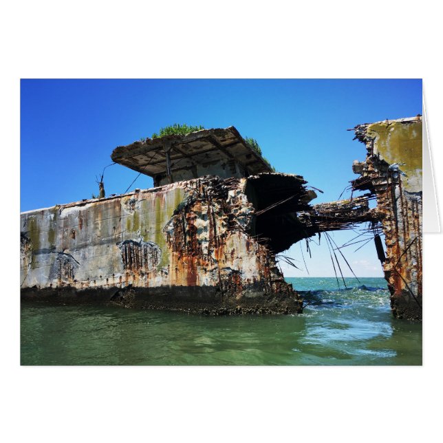 fraktaser av strandbetong för kiptopeke hälsningskort (Framsidan Horizontal)