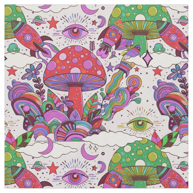 Fraktaser av vimma svampar och raketer tyg (Närbild)