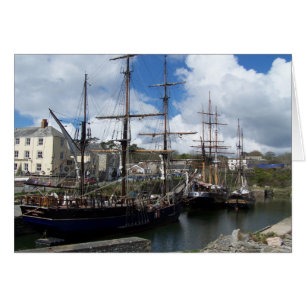 Fraktaser Charlestown Harbor Cornwall Photo Hälsningskort