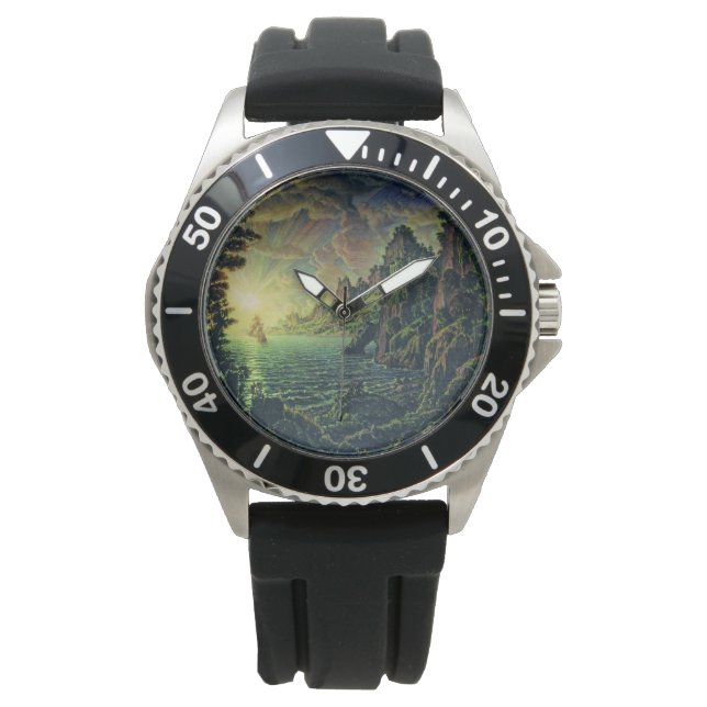 Fraktaser: Evening Sol (av Konstantin Bogaevsky) Armbandsur (Framsida)