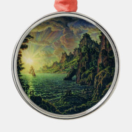 Fraktaser: Evening Sol (av Konstantin Bogaevsky) Julgransprydnad Metall