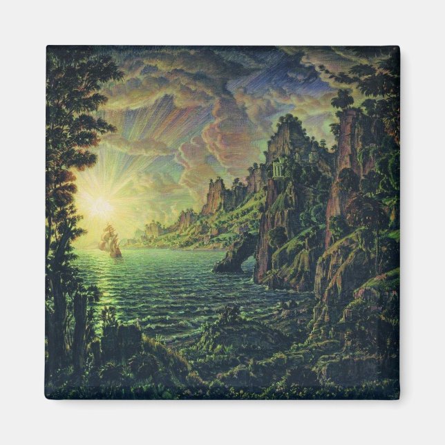 Fraktaser: Evening Sol (av Konstantin Bogaevsky) Magnet (Framsidan)