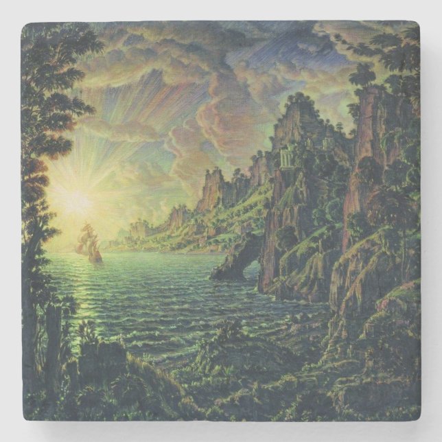 Fraktaser: Evening Sol (av Konstantin Bogaevsky) Stenunderlägg (Framsidan)