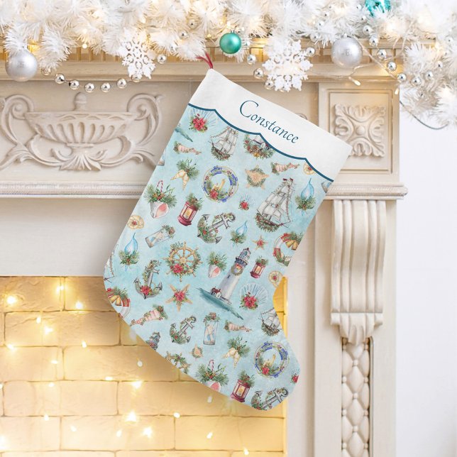 Fraktaser för julfyr - lägg till ditt namn stor julstrumpa (Skapare uppladdad)