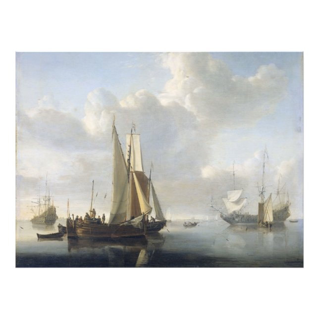 Fraktaser före Kusten, Willem van de Velde (II), Fototryck (Framsidan)