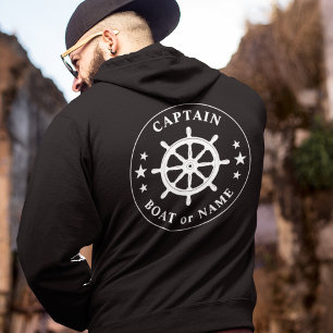 Fraktaser Helm Wheel Stars Kapten eller Boat Namn  T Shirt