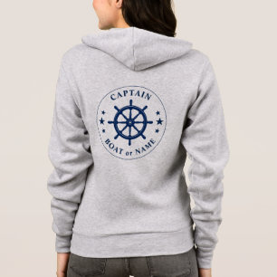 Fraktaser Helm Wheel Stars Kapten eller Boat Namn  T Shirt