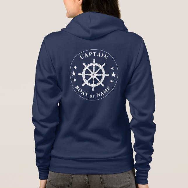 Fraktaser Helm Wheel Stars Kapten eller havets Nam T Shirt (Baksida)