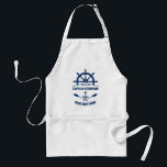 Fraktaser Hjul Nautical Anchor Crossed Oars Navy Förkläde<br><div class="desc">En Anpassningsbar Fraktas Wheel - Helm Stars Nautical Anchor med Personlig Captain eller annan Title och Din Boat Namn eller annan anpassningsbar text i Navy Blue på en Vuxen BBQ Chef Apron. Gör en underbar gåva och konversation till biet för tillfälle.</div>