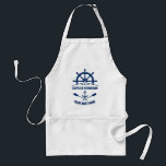 Fraktaser Hjul Nautical Anchor Crossed Oars Navy Förkläde<br><div class="desc">En Anpassningsbar Fraktas Wheel - Helm Stars Nautical Anchor med Personlig Captain eller annan Title och Din Boat Namn eller annan anpassningsbar text i Navy Blue på en Vuxen BBQ Chef Apron. Gör en underbar gåva och konversation till biet för tillfälle.</div>
