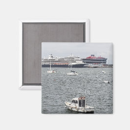 Fraktaser i Bilbao-hamnen, Spanien | Fridge Magnet