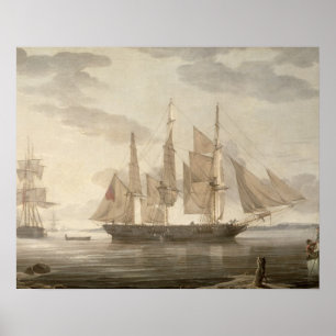 Fraktaser i Harbour, 1805 (olja på canvas) Poster