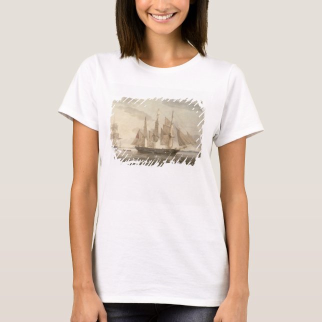 Fraktaser i Harbour, 1805 (olja på canvas) Tee (Framsida)