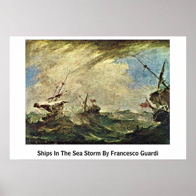 Fraktaser i havstormen av Francesco Guardi Poster (Framsidan)