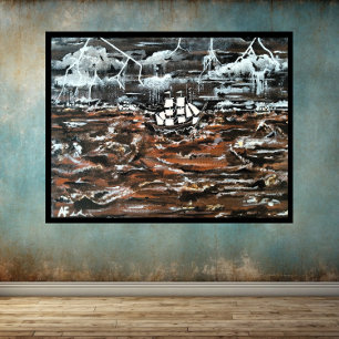 Fraktaser i Storm Painting av Alfred Fox Canvastryck