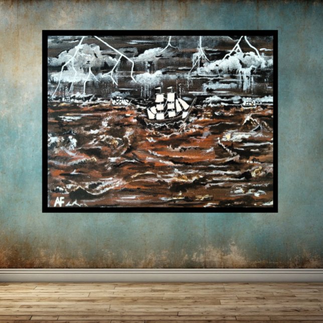 Fraktaser i Storm Painting av Alfred Fox Canvastryck (Skapare uppladdad)