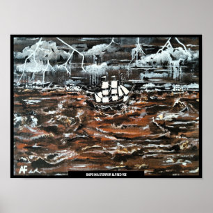 Fraktaser i Storm Painting av Alfred Fox Poster