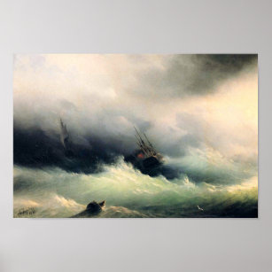 Fraktaser i stormen, Ivan Constantinovich Aivazovs Poster