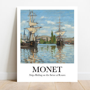 Fraktaser Riding on Seine at Rouen av Claude Monet Poster
