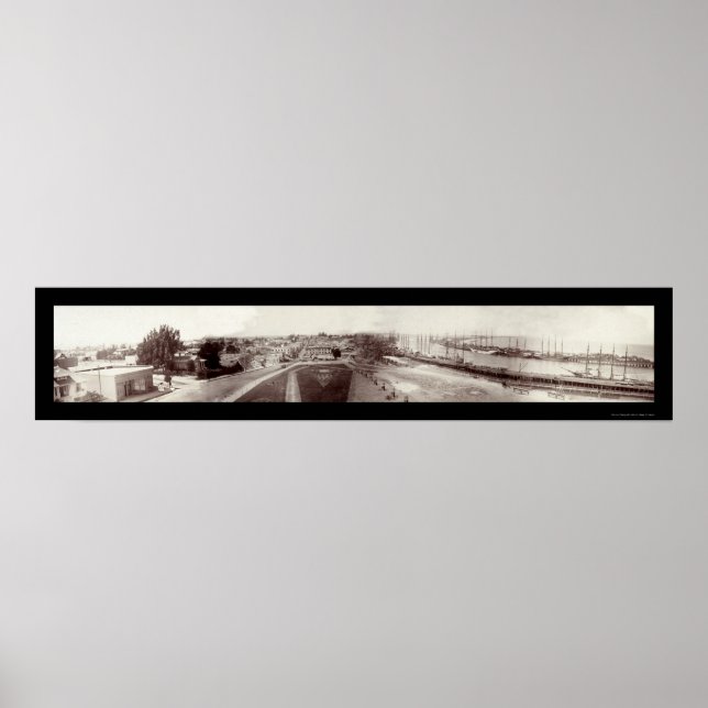 Fraktaser San Pedro Harbour Photo 1904 Poster (Framsidan)