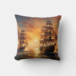 Fraktaser vid solnedgång kudde