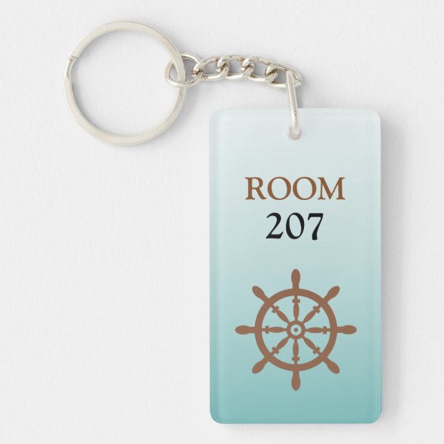 Fraktaser Wheel Hotel Room numrerad Nyckel Nyckelring (Framsidan)