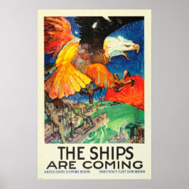 FRAKTASERNA KOMMER Amerikanska Eagle Krig Propagan Poster