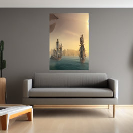 Fraktaserna till havs | AI Art Poster
