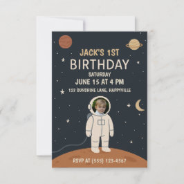 frakten Astronaut Rocket på födelsedag Inbjudningar