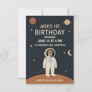 frakten Astronaut Rocket på födelsedag Inbjudningar