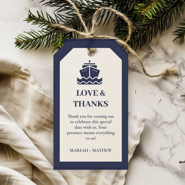 Frakten Boat bröllop Tack Presentetikett (Skapare uppladdad)