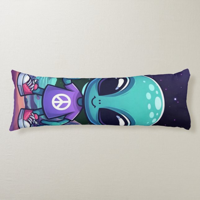Frakten Cute Peace Alien & Space Kroppskudde (Framsidan)