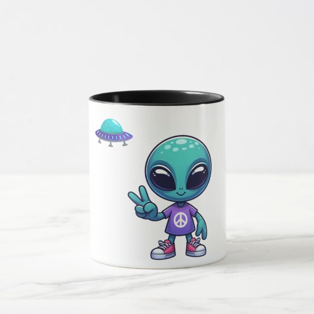 Frakten Cute Peace Alien & Space Mugg (Center)