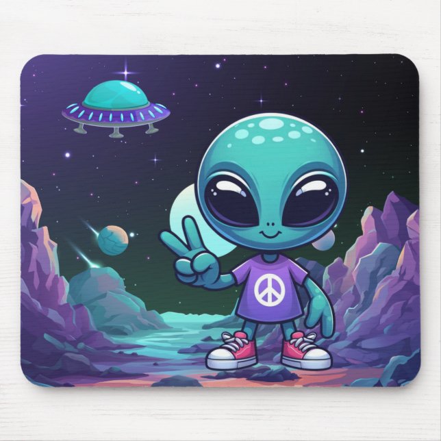 Frakten Cute Peace Alien & Space Musmatta (Framsidan)