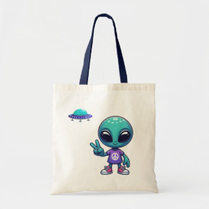 Frakten Cute Peace Alien & Space Tygkasse
